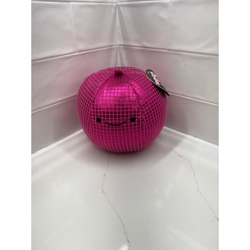 FAO Schwarz Rock & Glam Pink Disco Ball Plush Soft Stuffed Toy Metallic Pink